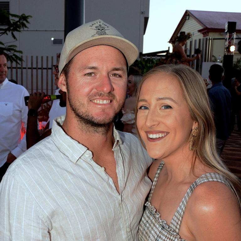 Taylor Welsh and Hannah Alexander at opening of Steel Taipan ride, Dreamworld. Picture: Regina King