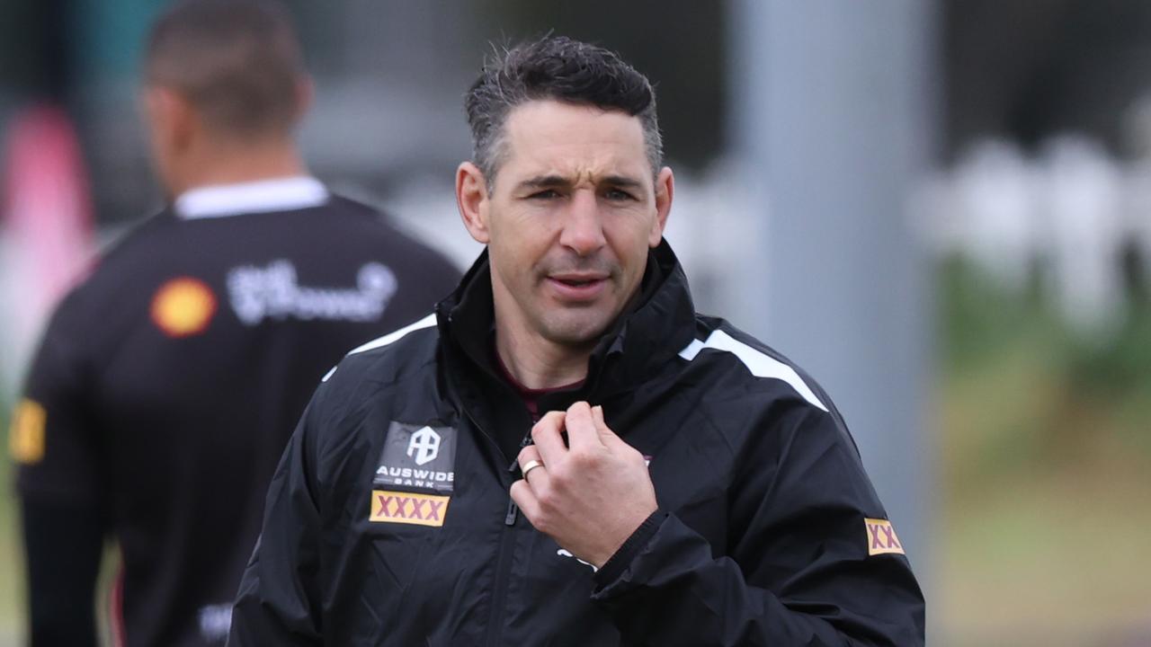 Maroons coach Billy Slater is urging his team to summon the spirit on ‘Artie’ in their bid to win Game III at Suncorp Stadium. Picture: Nigel Hallett