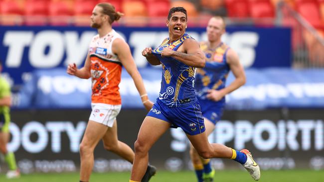 Isiah Winder, 20, has played seven games for the West Coast Eagles over the course of his brief playing career. (Photo by Mark Metcalfe/AFL Photos/Getty Images)