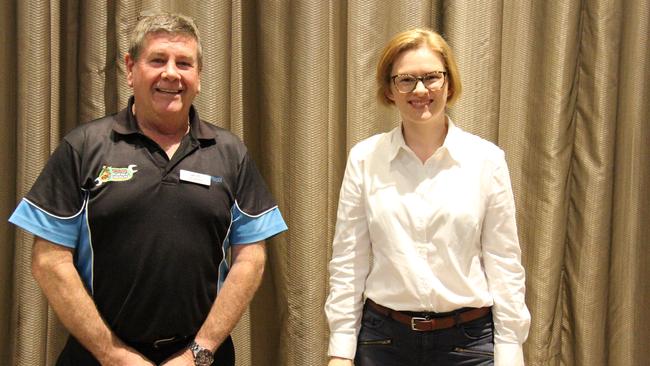 LNP candidate for Gladstone Ron Harding and Federal Queensland Senator Amanda Stoker. Picture Rodney Stevens