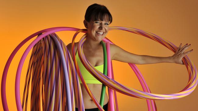 Bree Kirk-Burnnand can spin more than 50 hoops at a time and holds a world record. Picture: Justin Benson-Cooper