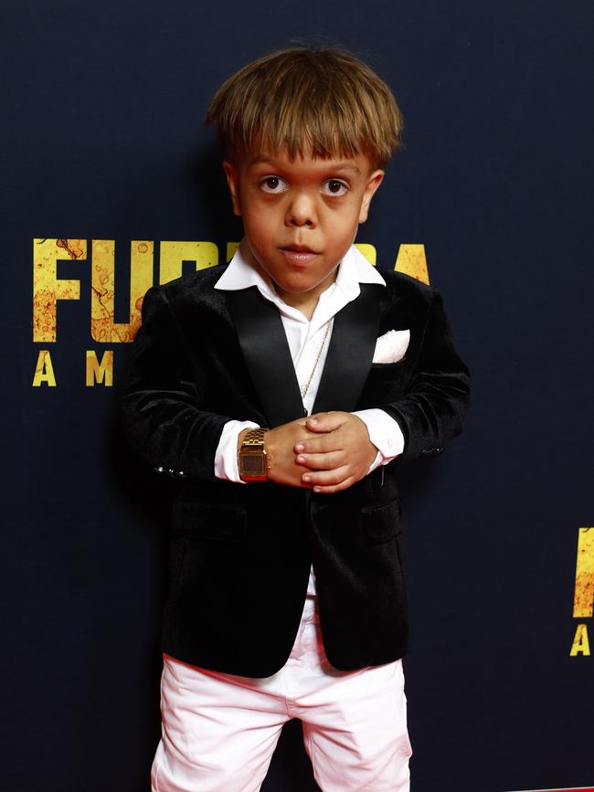 Cast member Quaden Bayles on the red carpet. Picture: Jonathan Ng