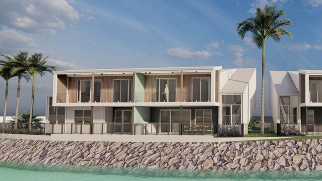 Concept drawings of the proposed Yamba Shores serviced apartments from the water.