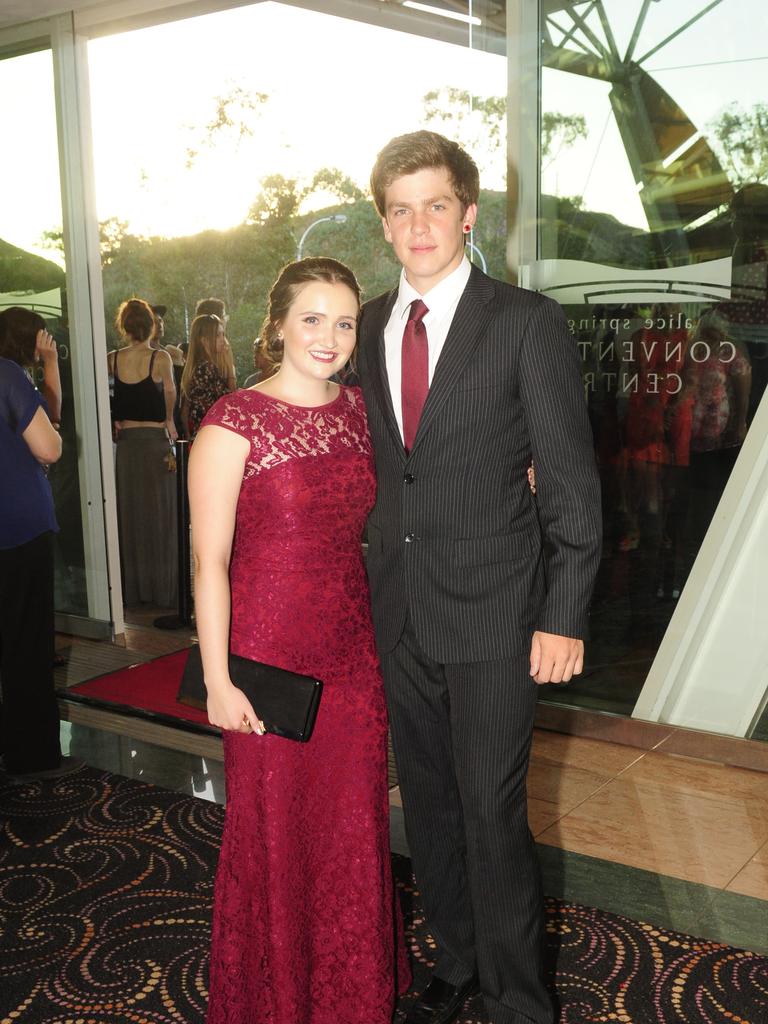 Alessandra Pecorari and Jesse Trotter at the 2014 Centralian Senior College College formal. Picture: JUSTIN BRIERTY / NT NEWS