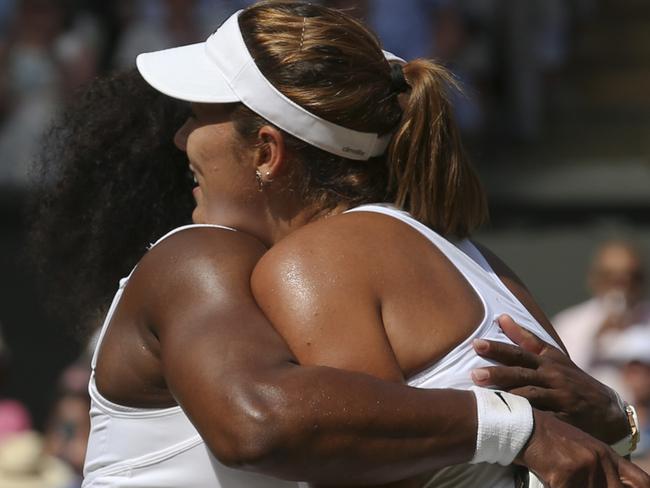 Williams credited Garbine Muguruza for “never giving up” during their Wimbledon finals match.