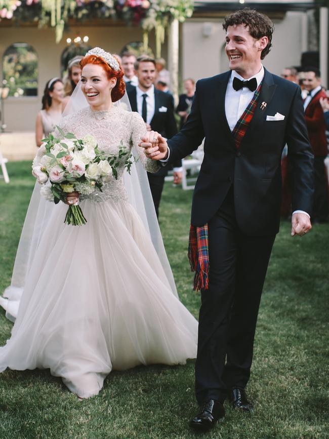 The couple on their wedding day in April. Picture: Lara Hotz