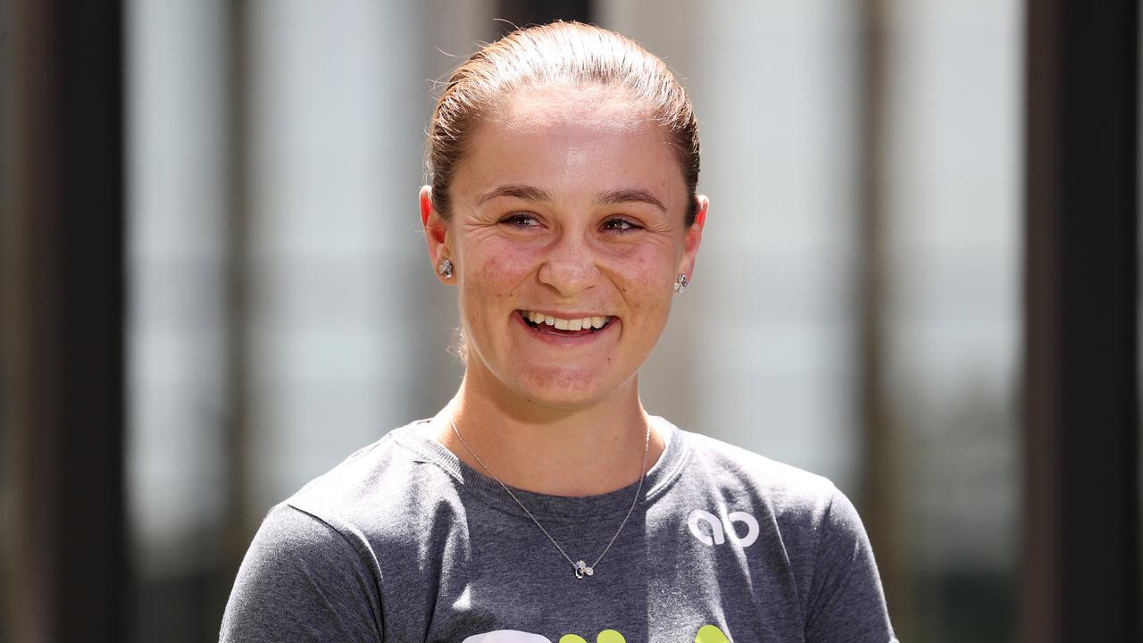Ash Barty during her retirement press conference, Brisbane. Picture: Liam Kidston.