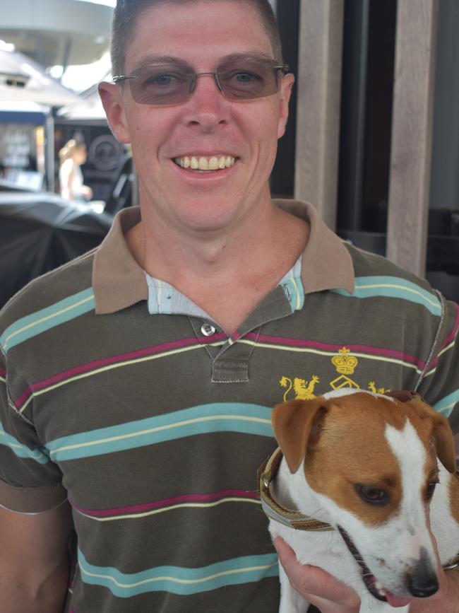 Ipswich 2023 Dog Day at Nicholas Street Precinct pictured is Cameron Greensill with dog Milo
