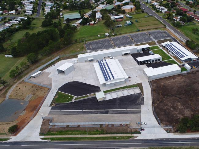 An aerial view of the new Clarence Valley Council depot at the intersection of Tyson Street and Rushforth Road, South Grafton.