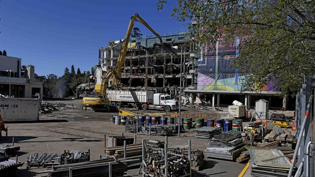 Demolition continues on the Eastern Wing of the old RAH. Picture: Naomi Jellicoe