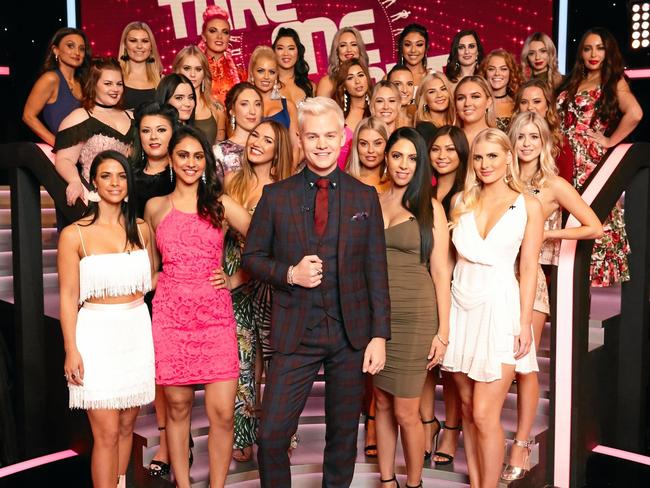 Take Me Out is a reality dating show where one suitor chooses from a group of girls to go on a date. Picture: Channel 7