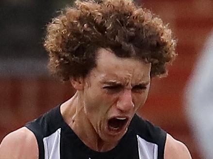 VFL Elimination Final. Richmond vs Collingwood at North Port Oval. Collingwood's Chris Mayne celebrates a last qtr goal  . Pic: Michael Klein