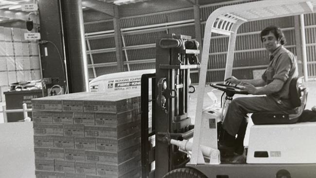 Coca-Cola Northmead factory fork lift driver Mick Alexander removes a pallet at the factory’s opening day on September 25, 1972.