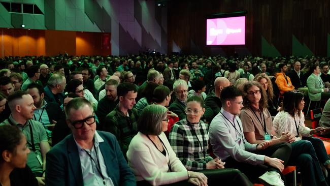 The crowd at the fireside chat with Sam Altman.