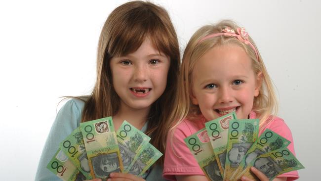 Young children posing for Your Money cover.