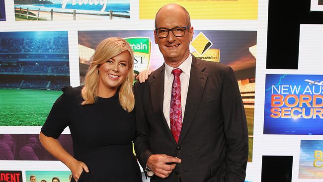 Sunrise’s Samantha Armytage and David Koch remain well ahead of Today’s Karl Stefanovic and Allison Langdon in the TV breakfast show ratings. Picture: Danny Aarons