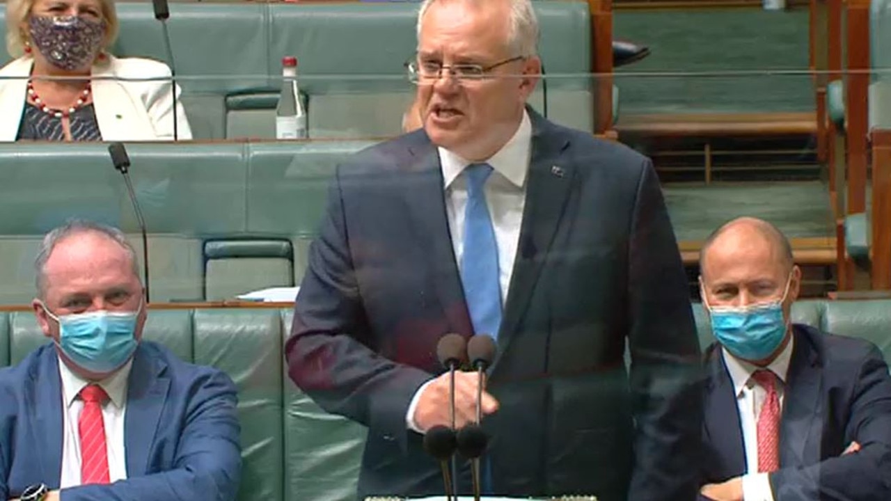 Scott Morrison just before his "Manchurian candidate" remark.