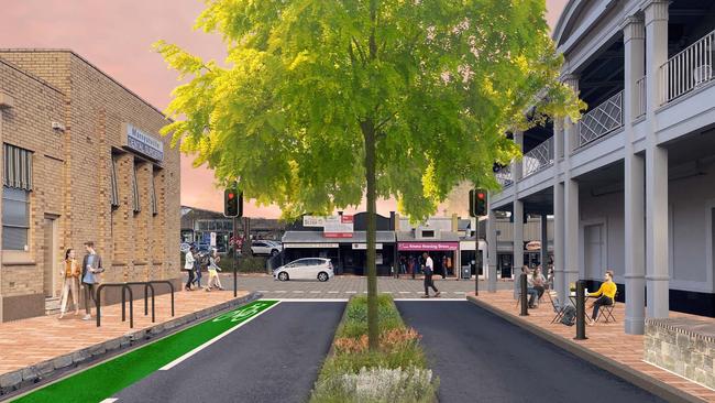 An artist impression of Shipsters Road, Adelaide, looking towards Kensington Road, under the proposed masterplan for the area.