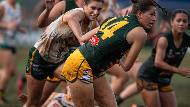 Paula Pavic in the 2023-24 NTFL Women's Grand Final between PINT and St Mary's. Picture: Pema Tamang Pakhrin