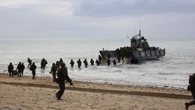 Hundreds of troops stormed Kings Beach as part of Exercise Talisman Sabre in Bowen in 2019.