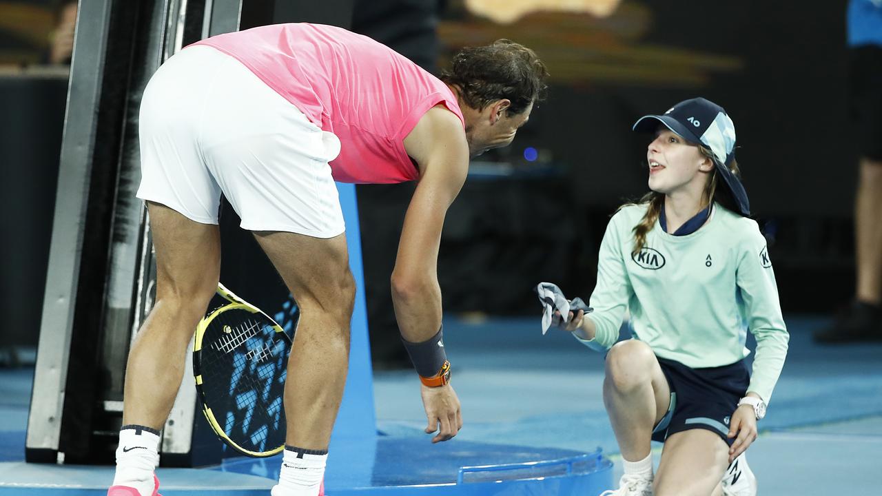 The youngster wasn’t expecting Rafael Nadal to bring the match to a standstill.