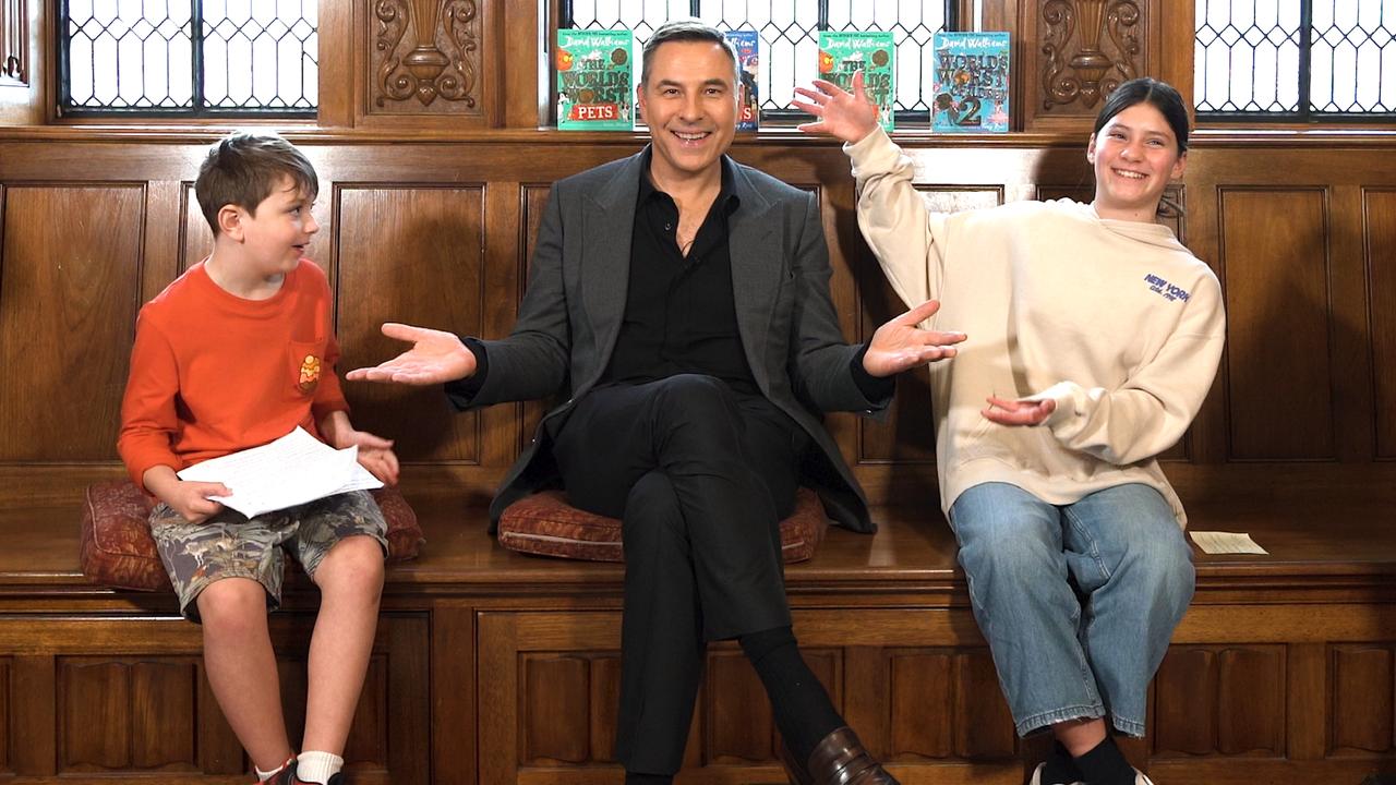 Spaceboy author David Walliams chatted to Kids News cub reporters Atticus Jenkins, 7, and Iris Le Vay, 11, earlier this year. Picture: Ankit Mishra