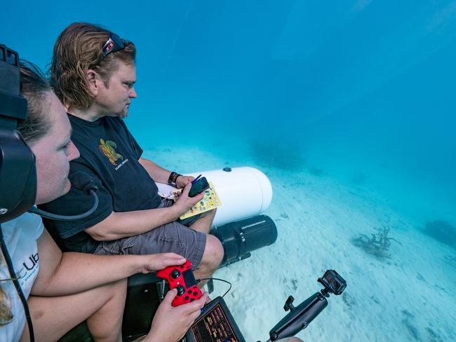 UNDER THE SEA The scUber submarine can travel as deep as 120m below sea level. For the scUber submarine rides on the Great Barrier Reef, the average ride is around 10-30m below sea level. Picture: Mark Fitz