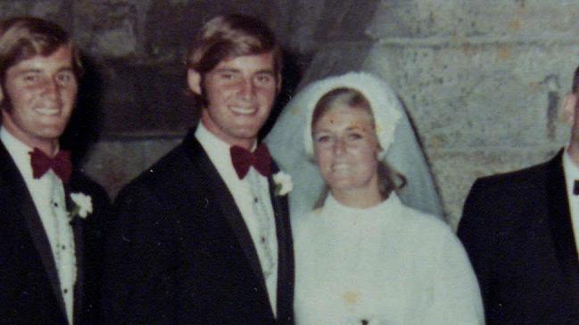 Chris Dawson and wife Lynette on their wedding day.