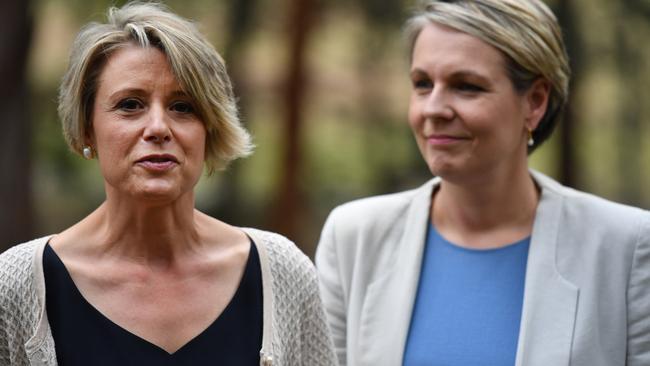 Labor candidate for Bennelong Kristina Keneally and Deputy Leader of the Opposition Tanya Plibersek. Picture: AAP.