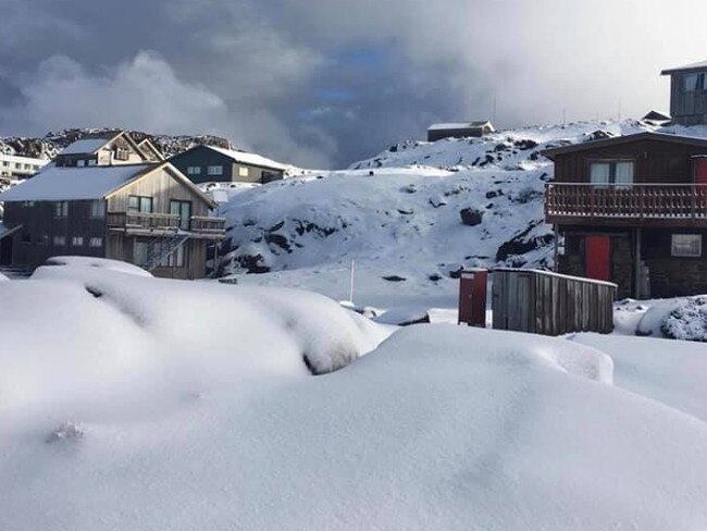 Heavy snow has fallen at Ben Lomond, but not enough yet to ski on. Picture: ROB IKIN