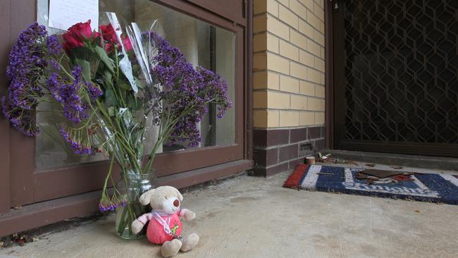 Tributes left at the unit where Ebony was found dead.