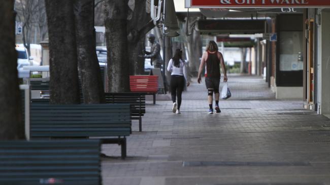 Dubbo’s main street resembled a ghost town during the lockdown. Picture: Dean Marzolla