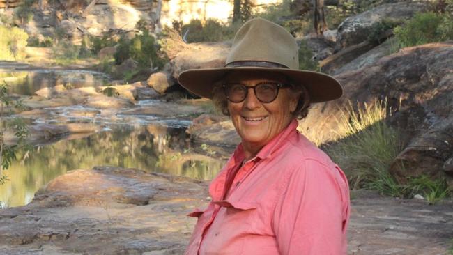 Cattle farmer Bloss Hickson on Huntly, her 5000ha organic cattle and permaculture property in brigalow country near Rolleston in the Arcadia Valley. Pictures: Supplied