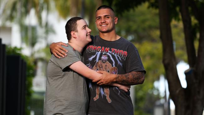 Christian Azar, 17, and Jayden Nikorima. Picture: Zak Simmonds