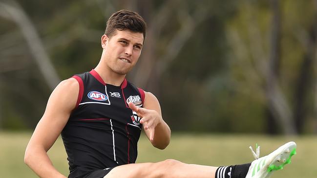 Rowan Marshall has assumed the No. 1 ruck mantle at St Kilda and averaged 102 points this year. Picture: AAP Image/James Ross.