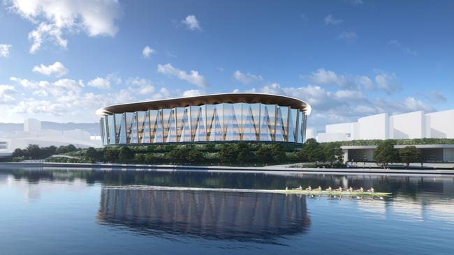 Concept plan for the 15,000-person multipurpose indoor arena in the Adelaide Riverbank precinct that was proposed in 2021 by the former Marshall Liberal government. Picture: Supplied