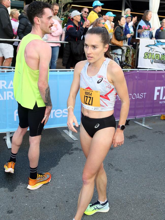 Gold Coast Marathon 2023 Half Marathon 2nd place getter LEANNE POMPEANI. 1 July 2023 Southport Picture by Richard Gosling