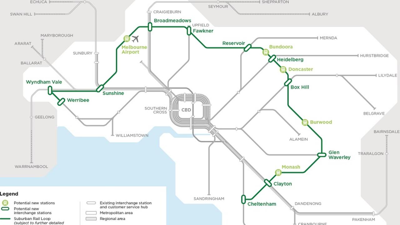 The Andrews Government has confirmed the preferred route for the new Suburban Rail Loop. Picture: Supplied