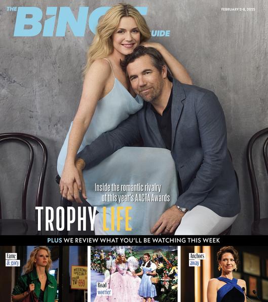 Harriet Dyer and Patrick Brammall are on the cover of this Sunday’s The Binge Guide.