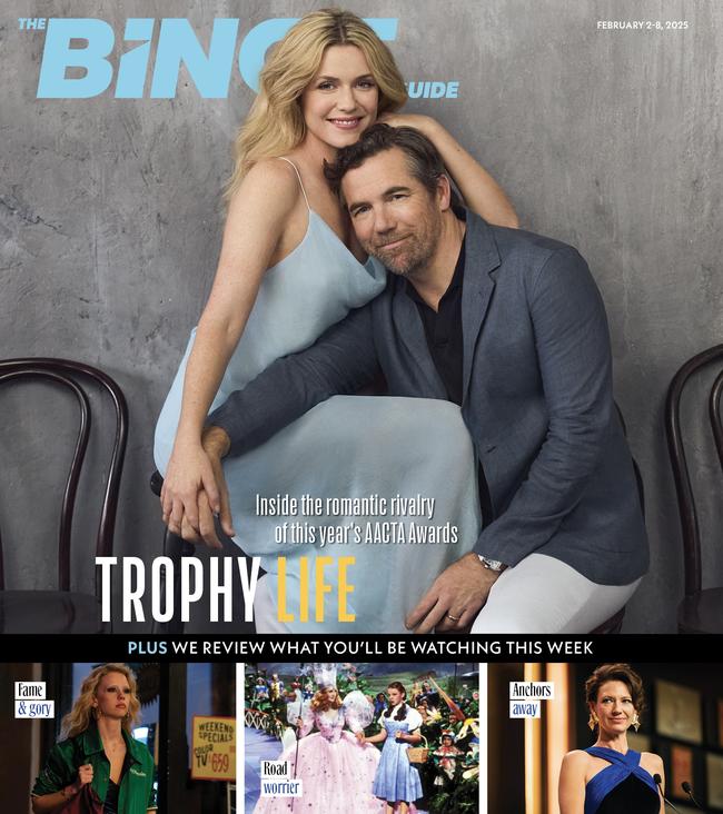 Harriet Dyer and Patrick Brammall are on the cover of this Sunday’s The Binge Guide.