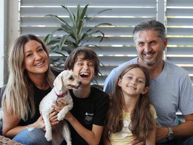 Zoran and Terina Pusic have sold their home in Earlwood and are buying in the same suburb. They are pictured with their kids Ivi, 7, and Anton, 9. Picture: David Swift