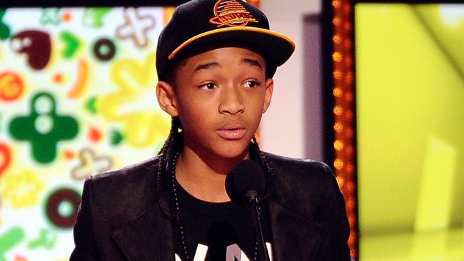 LOS ANGELES, CA - APRIL 02: Actor Jaden Smith accepts the award for Favorite Movie onstage during Nickelodeon's 24th Annual Kids' Choice Awards at Galen Center on April 2, 2011 in Los Angeles, California. (Photo by Kevork Djansezian/Getty Images)