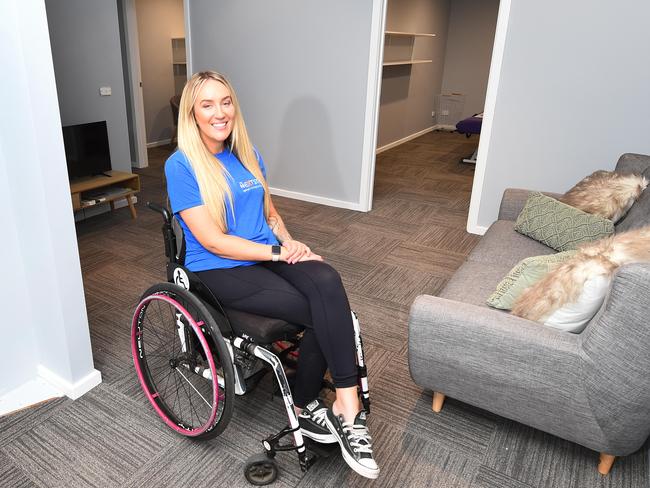 Rhiannon Tracey in the new wellness hub in the Next Step Spinal Cord Injury Recovery Centre. Picture: Rob Leeson.