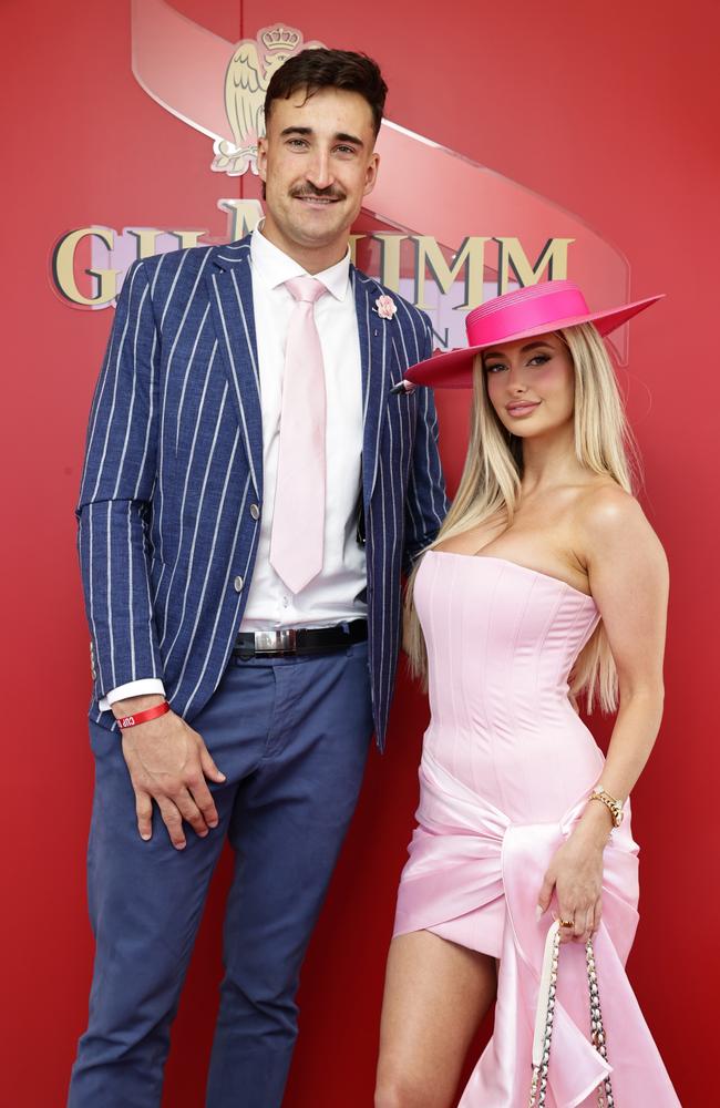 Chelsea Becirevic pulled the all pink look together last minute for the races. Picture: Sam Tabone