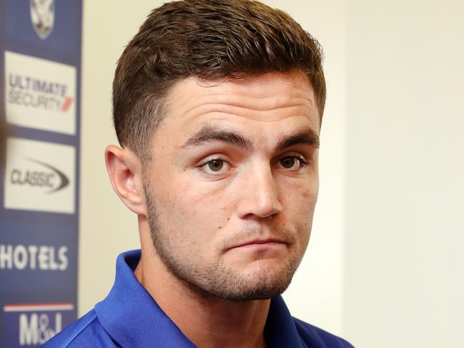 Pictured ahead of the start of the 2021 NRL season at Canterbury Bulldogs home stadium at Belmore in Sydney is Canterbury Bulldogs player Kyle Flanagan.Picture: Richard Dobson