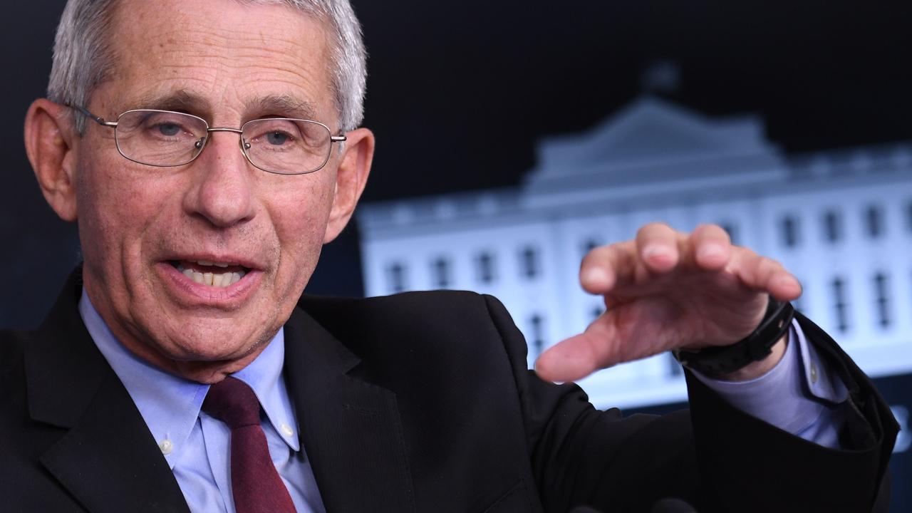 Dr Fauci speaking at the White House. Picture: Eric Baradat/AFP