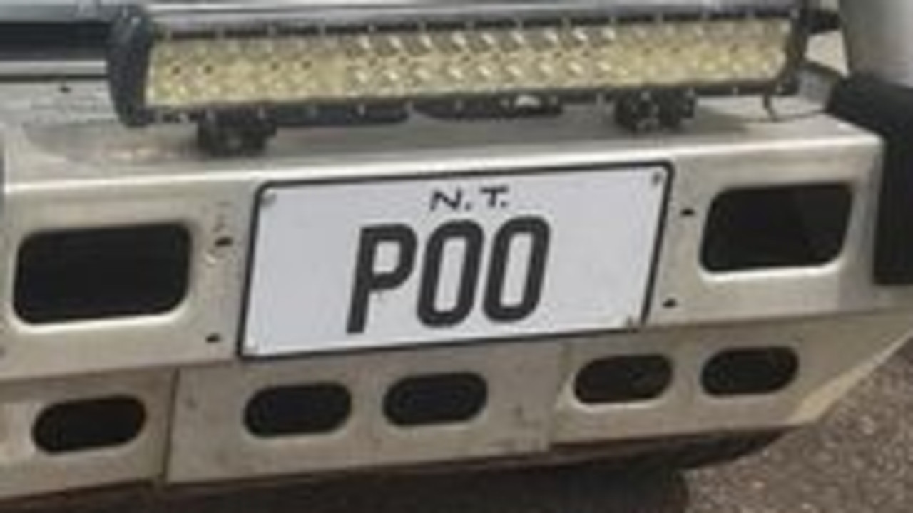 NT funny number plate, POO. Picture: Facebook / NT Number Plates