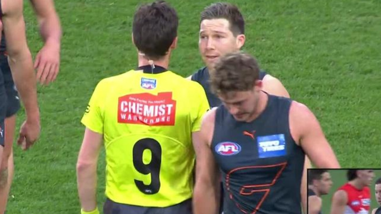 AFL broadcaster Gerard Whateley has labelled views that Toby Greene shouldn’t be suspended for making contact with an umpire “a really bad take”.