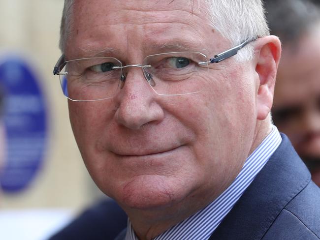 Former Victorian Premier Denis Napthine arrives to the state memorial service for former Victorian Premier John Cain at St Pauls Cathedral, Melbourne, Monday, February 3, 2020. Former Victorian Premier John Cain passed away December 23, 2019 and a state memorial has been held in his honour. (AAP Image/David Crosling) NO ARCHIVING