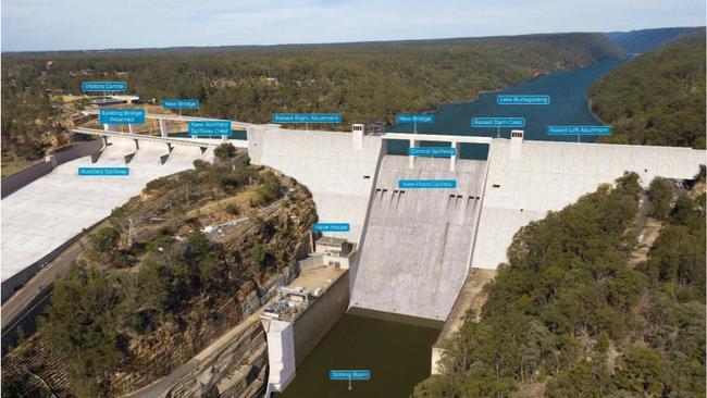 Supplied Editorial Artist impressions of the raised Warragamba Dam wall.